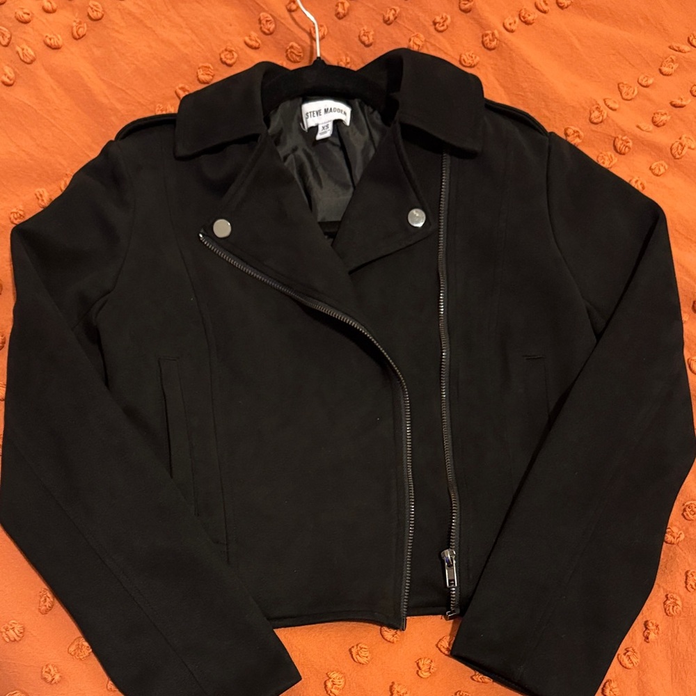 Steve Madden Black Asymmetric Moto Jacket